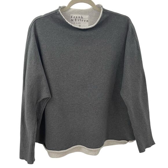 Frank & Eileen M Effie Long Sleeve Funnel Neck Capelet Sweatshirt Charcoal - Picture 4 of 10